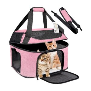 Medium to Large Pet Carrier, Soft-Sided and Breathable, Certified by Oeko-TEX, Pink