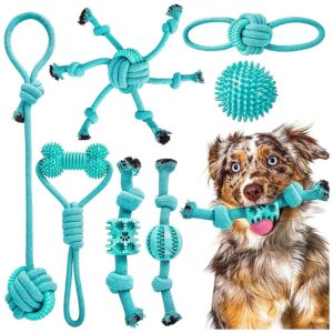 Medium to Large Puppy Teething Toys with 7- Piece Variety Pack for Different Textures