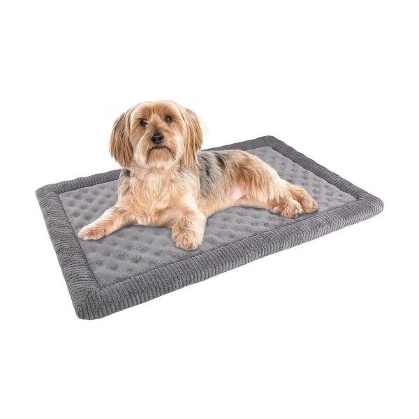 Memory Foam Dog Bed Mat for Small Dogs and Cats in Gray Color