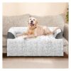 Memory Foam Faux Fur Dog Bed for Large Dogs Waterproof Calming Washable Pet Sofa Cover