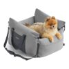 Memory Foam Filled Dog Car Seat Booster for Small Dogs with Front and Rear Attachments