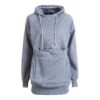 Men Women Pet Pouch Hoodie Long Sleeve Big Kangaroo Pocket Pullover Sweatshirt