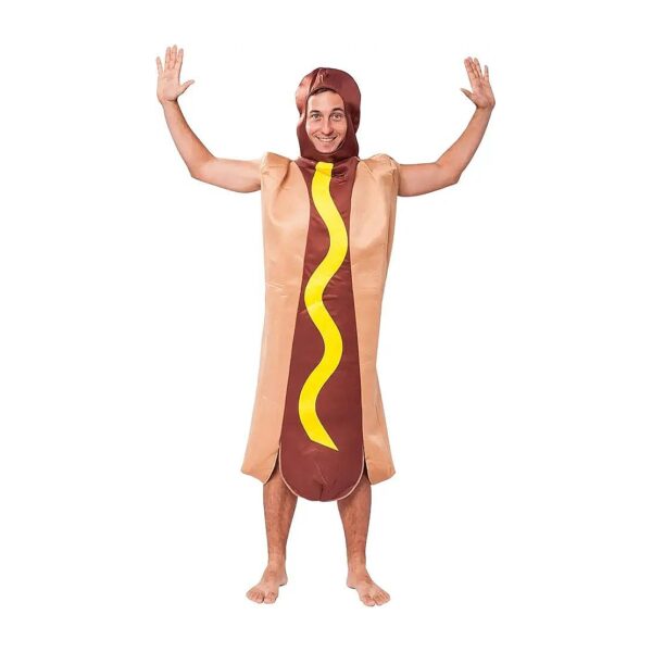 Men's Multi-Coloured Hot Dog Costume for Halloween and Themed Parties