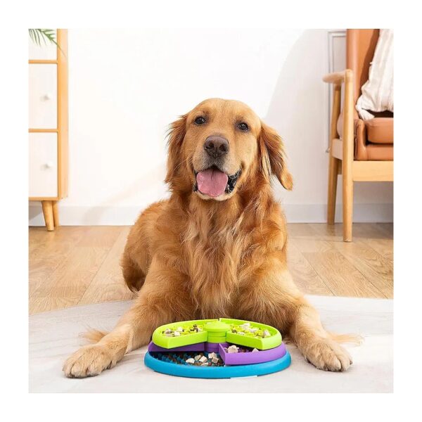 Mental Stimulation Green Dog Slow Feeder Bowl for All Breed Sizes and Types