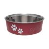 Merlot Red Resin Dog Bowls with Removable Base for Medium to Large Dogs