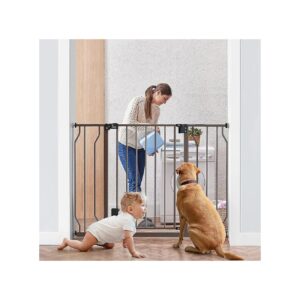 Metal Baby Gate for Stairs and Doorways with Dual Installation Options