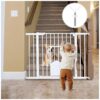 Metal Baby Gate with Cat Door for Stairs Doorways and House Protection