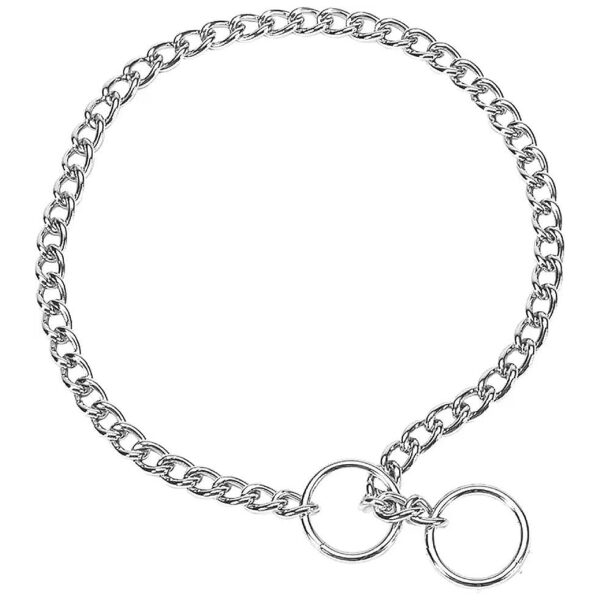 Metal Chrome Dog Chain Collar for Training - Argon-Welded, Durable and Rust-Resistant