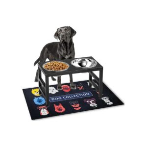 Metal Dog Bowl Stand with Large Capacity Food and Water Bowls for Large Dogs