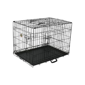 Metal Dog Crate with 3 Doors and Divider Panel for Medium Size Dogs