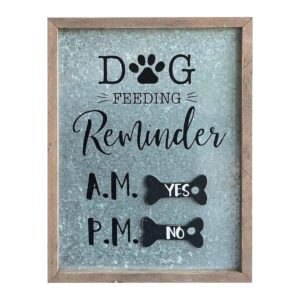 Metal Dog Feeding Schedule Home Decor Pet Reminder Art