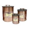 Metal Dog Food Canister with Hammered Copper Finish and Wooden Lid for Fresh Storage