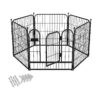 Metal Dog Play Pen with Walk Through Door for Small Dogs Indoor Outdoor Use