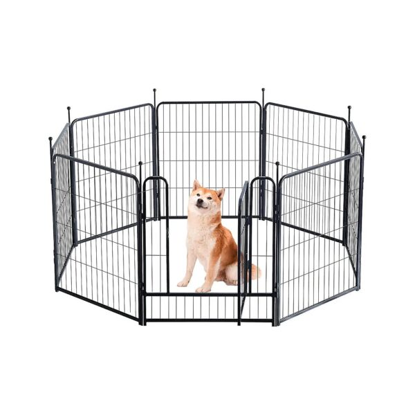 Metal Dog Playpen for Large Medium Small Dogs with Panels Spacing of 5 inch