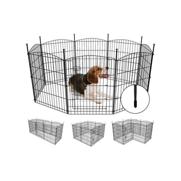 Metal Dog Playpen with 7 Panels and 1 Gate for Spacious Play Area