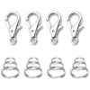 Metal Dog Tag Clips with 4 Sets Replaceable ID Tag Rings for Pet Collar Accessories