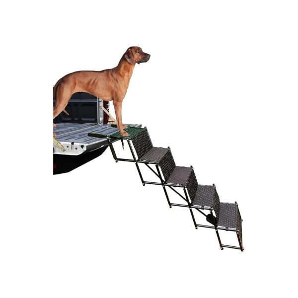 Metal Frame Dog Stair with 5 Steps for Large Dogs and Cats