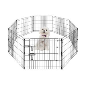 Metal Pet Exercise Pen for Small to Medium Animals with 24 Inch Panels