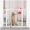 Metal Pet Gate for House Stairs and Doorways with Extension Kit and Easy Installation