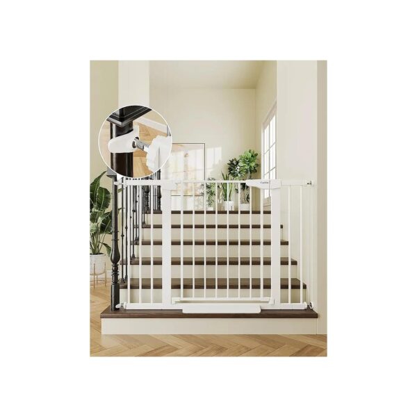 Metal Safety Gate for Babies and Pets, 5" Height, 7-46" Width, Pressure Mounted