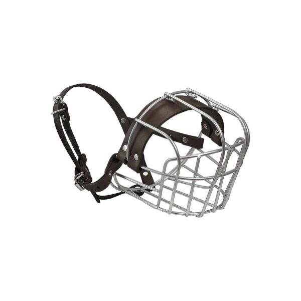 Metal Wire Basket Muzzle for Large Male Rottweiler Dogs with Adjustable Buckle Closure