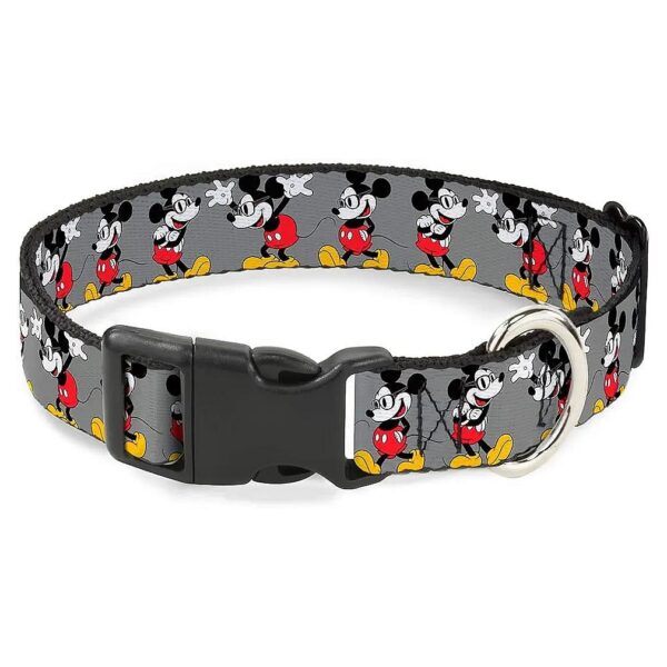 Mickey Mouse Plastic Clip Collar w/Glasses Gray Fits 15-26 Inch Neck