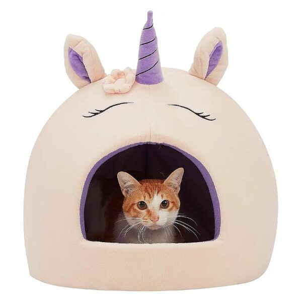 Microfiber Unicorn Pet Hut for Cozy Small Pets, Washable and Machine Dryable