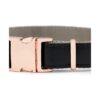 Midnight Black Leather Collar with Rose Gold Buckle for Small to Large Dogs and Cats