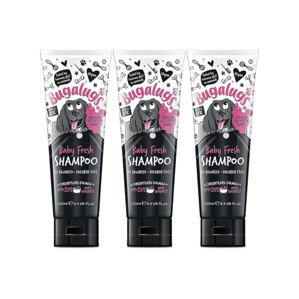 Mild Dog Wash Shampoo with Baby Powder Scent for Smelly Dogs and Puppies