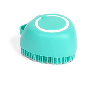 Mild and Gentle Green Silicone Dog Shampoo Brush for Pet Bathing