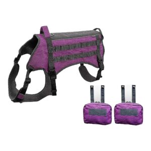 Military-Style Dog Tactical Vest with Reflective Strips and 2 Handles for Quick Control