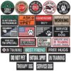 Military Themed Embroidered Dog Patches for Vests and Collars 25 Pack