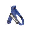 Mini Mini Blue Gray Metal Dog Belt Harness with Ergonomic Perch and Snug Straps