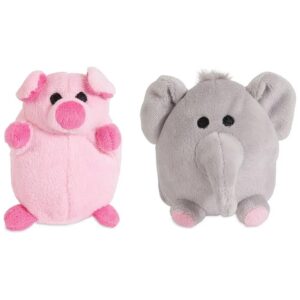 Mini Plush Dog Toys for Small Breeds, Elephant and Pig Design