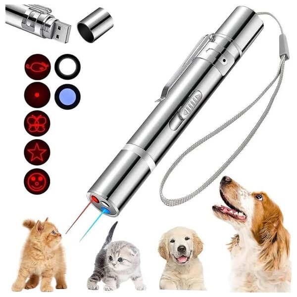 Mini USB Rechargeable Red Laser Pointer for Indoor Cats and Dogs