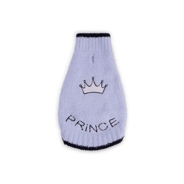 Miniature Dog Sweater with Iconic Crown Design and Comforting Polyester Fabric