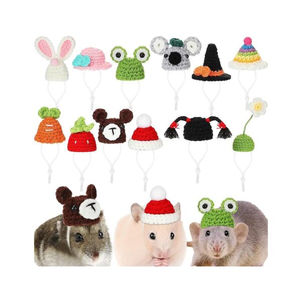 Miniature Pet Costume Accessories Mini Hats for Small Animals Guinea Pig Hamster