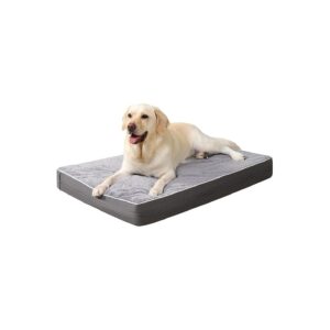 Minky Soft Enhanced Comfort Egg Crate Foam Dog Bed Crate Pad for Large Medium Dogs