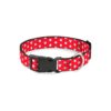 Minnie Mouse Patterned Dog Collar with Red and White Colors and Plastic Clip