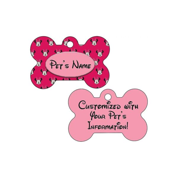 Minnie Mouse Personalized Pet ID Tag with 4 Lines of Text for Small Dogs