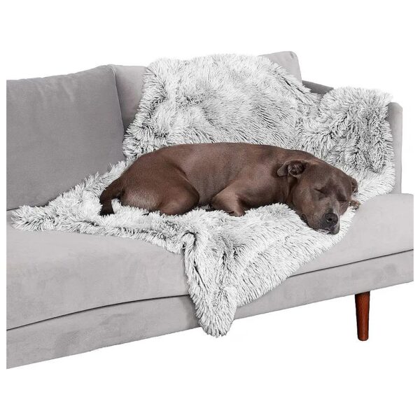 Mist Gray Pet Blanket with Waterproof Faux Fur and Velvet - Large Size for Dogs and Cats