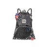 Mobile Dog Gear Black and White Paw Bone Print Drawstring Travel Bag for Pet Lovers