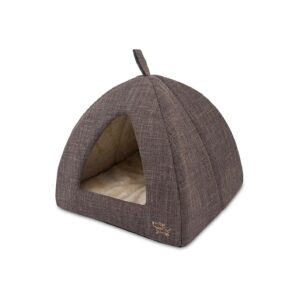 Modern Brown Pet Bed with Soft Lining for Cats and Small Dogs Indoor Use