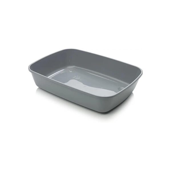 Modern Cat Litter Tray with Easy Clean Design in Cold Grey