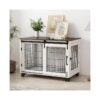 Modern Design Sliding Door Dog Crate End Table Nightstand for Large Indoor Dogs