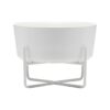 Modern Matte White Ceramic Dog Bowl Stand with Single Feeder Water Bowl