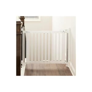 Modern Wooden Baby Gate, White, Meets European Safety Standards, Simple Installation