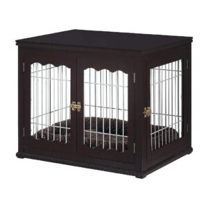 Modern Wooden Wire Dog Crate with Indoor Aesthetic Design for Medium Dogs