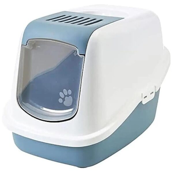 Modern in Style Cat Litter Box for Medium Cats Blue