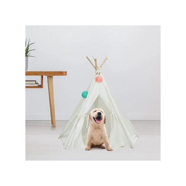 Modular and Breathable Pet Teepee Tent for Small Dogs with Five